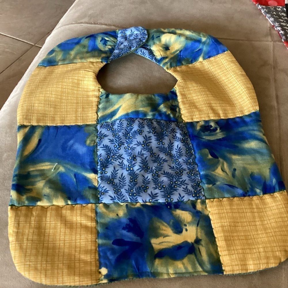 NWT. Hand Crafted Quilted Reversible Baby Bib